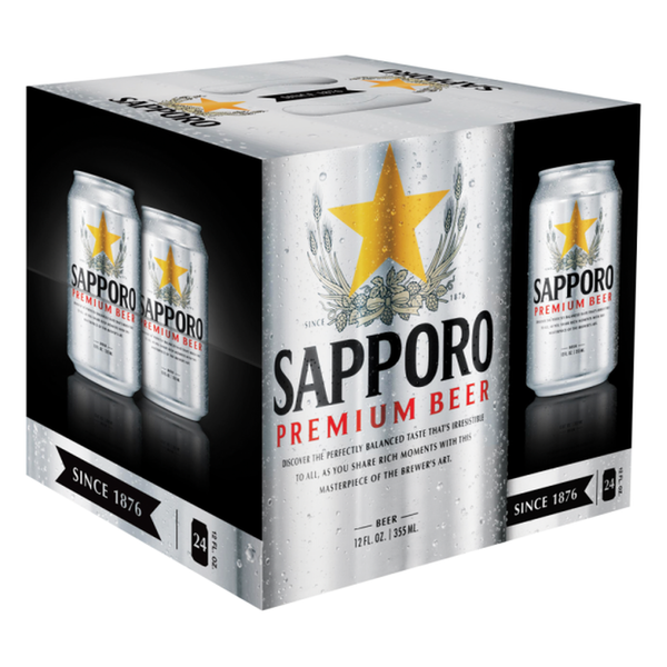 Sapporo Canned Premium Beer (24 Pack) Same-Day Delivery | Marukai