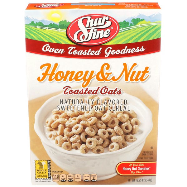 Shurfine Honey & Nut Toasted Oats Cereal (12.25 oz) Instacart