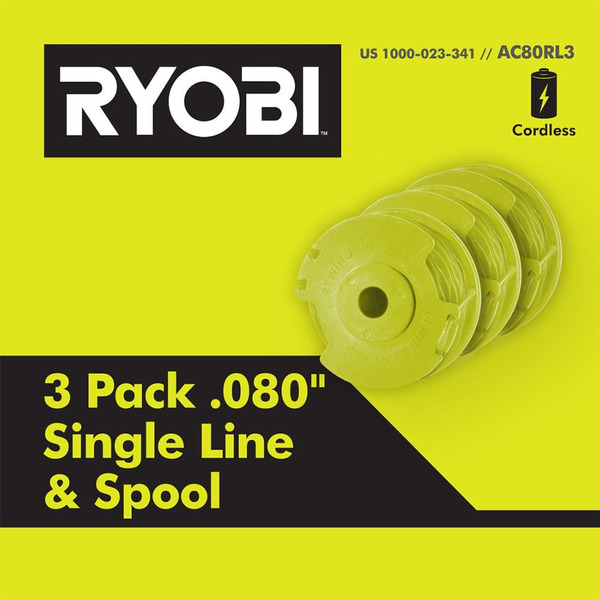 Ryobi Replacement Twisted 0.080 In. Auto Feed Line Spools (3-pack)