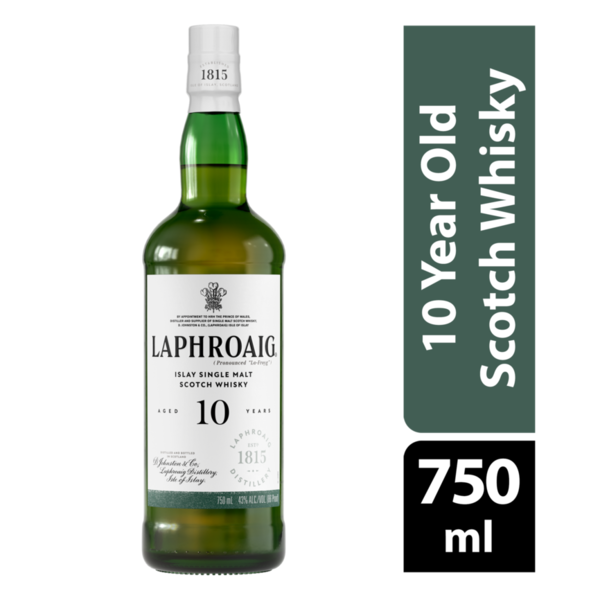 Laphroaig 10 Year Old Islay Single Malt Scotch Whisky Same-Day