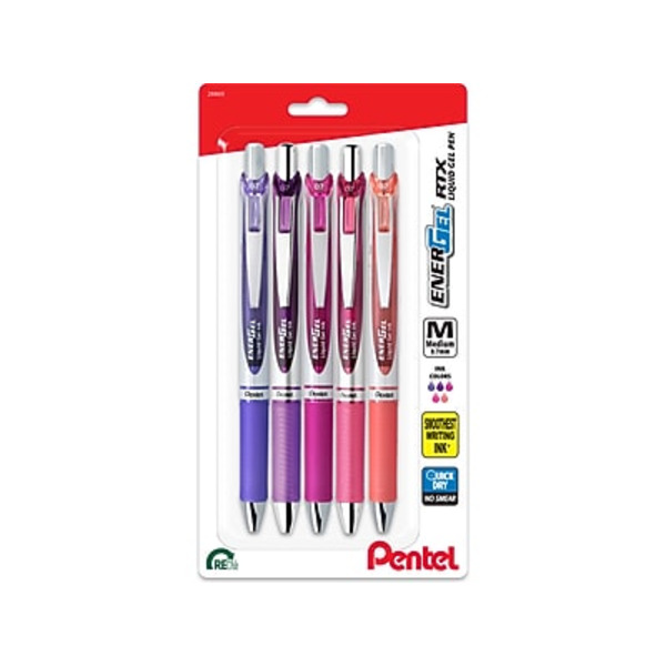 Pentel EnerGel Medium Point 0.7mm Assorted Inks RTX Retractable Gel Pens