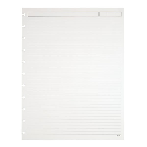 Tul 50-Sheet Narrow Ruled Letter Size Discbound Refill Pages - White - 8.5" x 11"