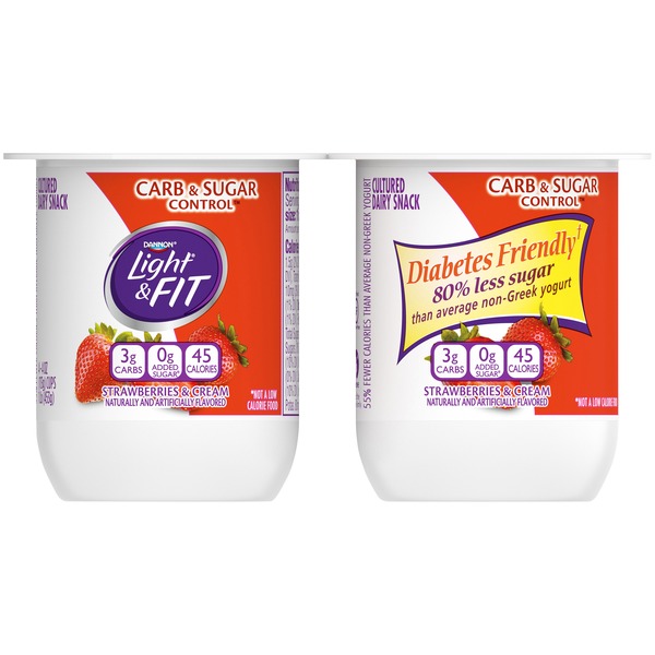 Light N' Fit Carb & Sugar Control Strawberries & Cream Yogurt (4 oz