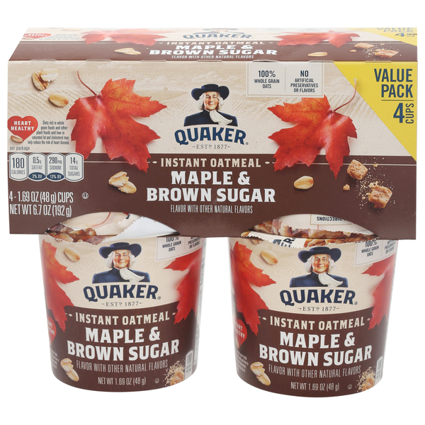 Quaker Oatmeal, Instant, Maple & Brown Sugar