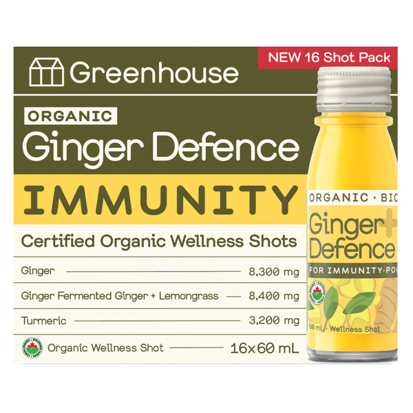 Greenhouse Organic Ginger Defence Immunity Wellness Shots