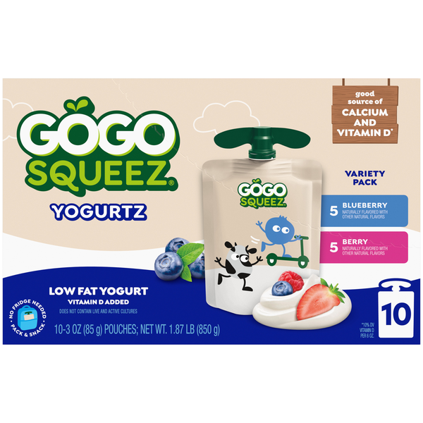 GoGo Squeez YogurtZ, Variety Blueberry Berry