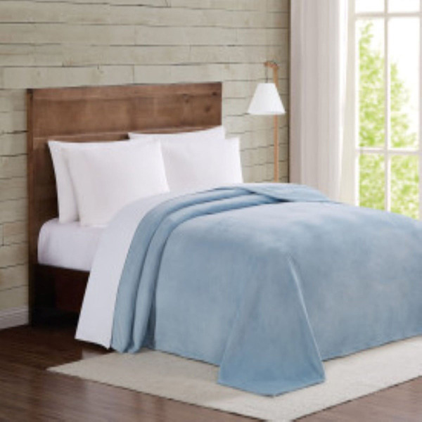 Truly Velvet Plush Blanket - Light Blue