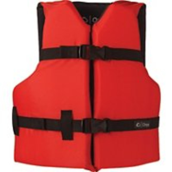Onyx Professional Nylon General Purpose Life Jacket - Red - Youth 50-90lbs