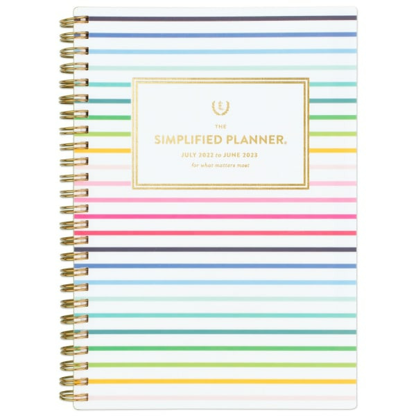 At-A-Glance Junior Size July 2022 to June 2023 Simplified By Emily Ley Academic Weekly & Monthly Planner - Happy Stripe