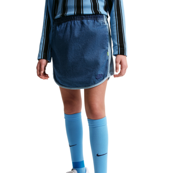 Nike Girls' Sportswear Denim Skirt, XL - Mystic Navy/Lt Armory Blue/Coastal Blue
