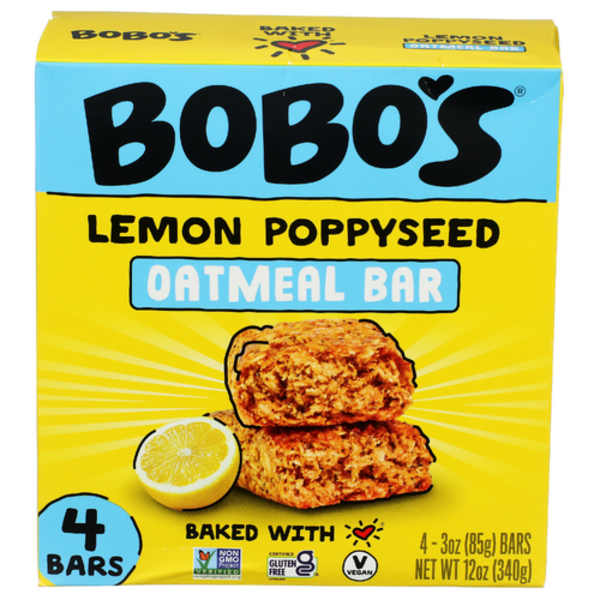 Bobo's Lemon Poppyseed Oatmeal Bars 4 Pack