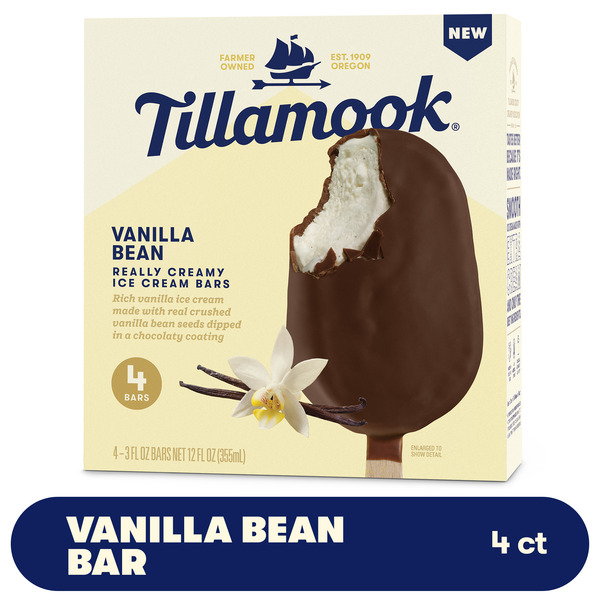 Tillamook Vanilla Bean Ice Cream Bars, 12fl-oz, 4ct