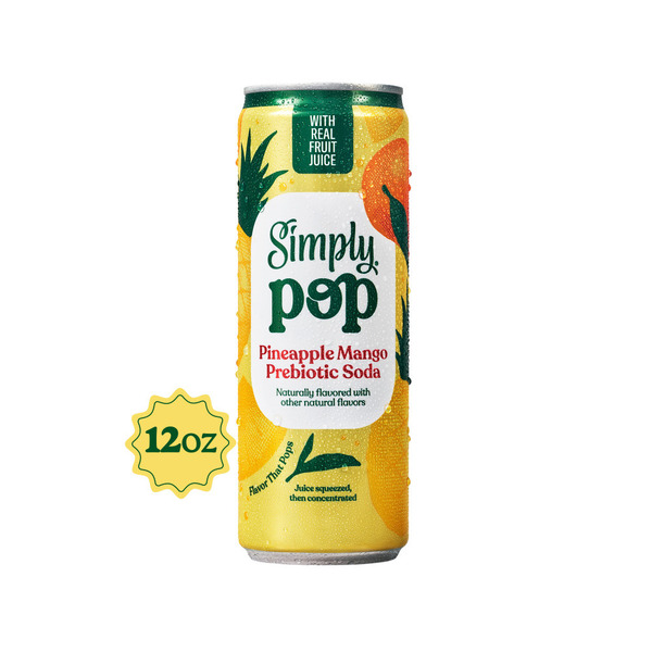 Simply Pop Prebiotic Soda Pineapple Mango Drink Same-Day Delivery
