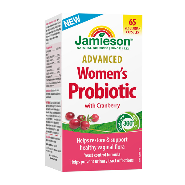 Jamieson Women's Cranberry Advanced Probiotic Capsules, 65 count
