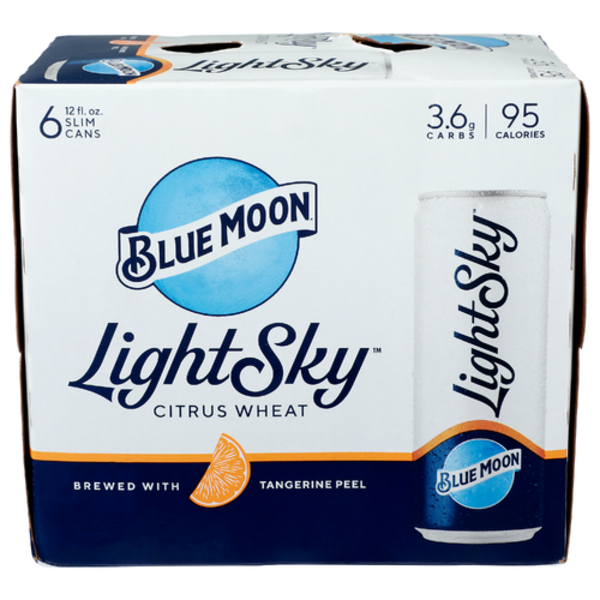 Blue Moon Light Sky Citrus Wheat 6 Pack Cans