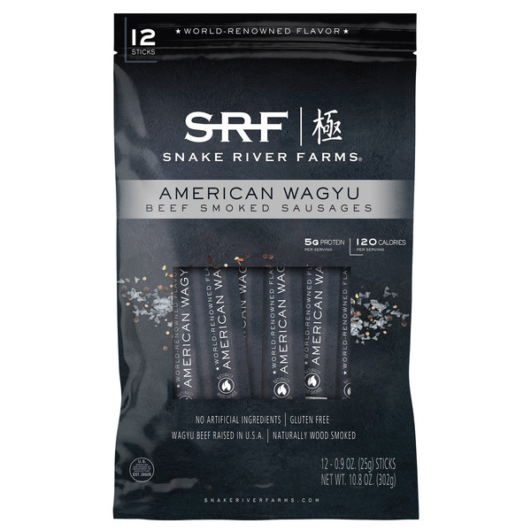 Snake River Farms American Wagyu Beef Smoked Sausages, 0.9 oz, 12-count