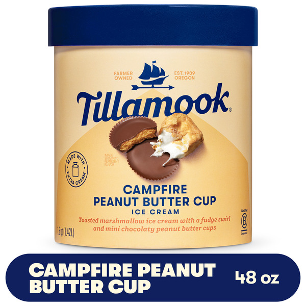 Tillamook Campfire Peanut Butter Cup Ice Cream, 48fl-oz