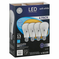 Light Bulbs, LED, Soft White, 10 Watts, 4 Pack