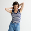 White Navy Stripe