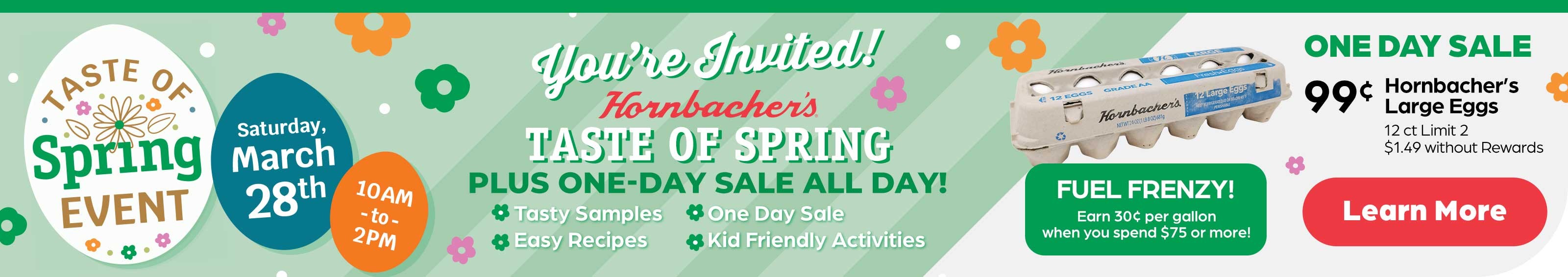 Join us at Hornbacher’s Taste of Spring Event—plus a one-day sale all day on March 28.