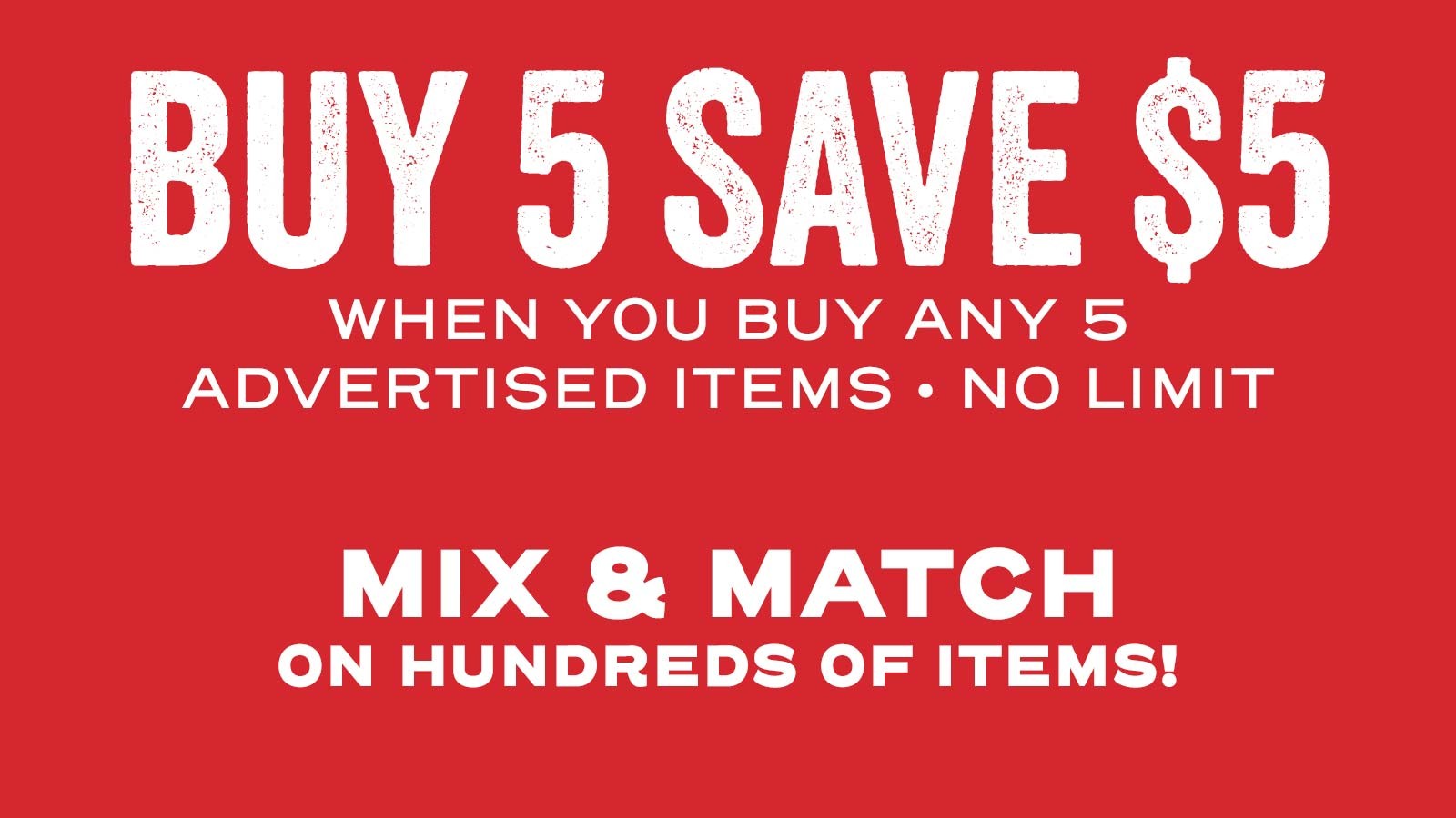 Buy 5 Save $5